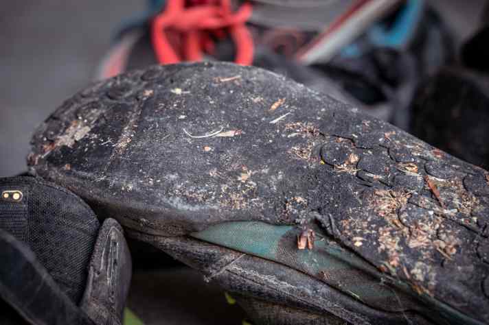 If the sole of your bike shoe looks like this, you should think about buying a new one!