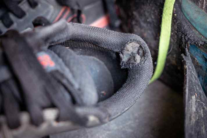 Classic: The area at the heel is torn. A good cobbler can fix this