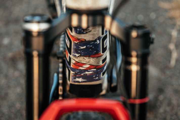 Stars and stripes: Auf dem Bike des US-Champions darf ein gewisses Maß an Patriotismus natürlich nicht fehlen.