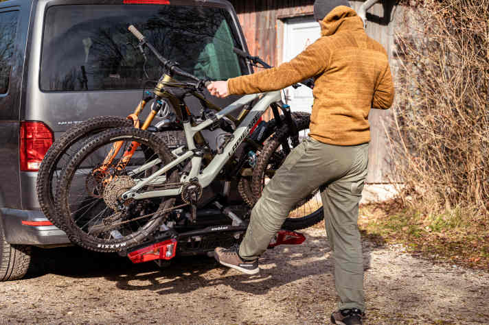 As with most models, the tailgate folds down using a practical foot pedal - but the angle is not sufficient for the tailgate of a VW bus