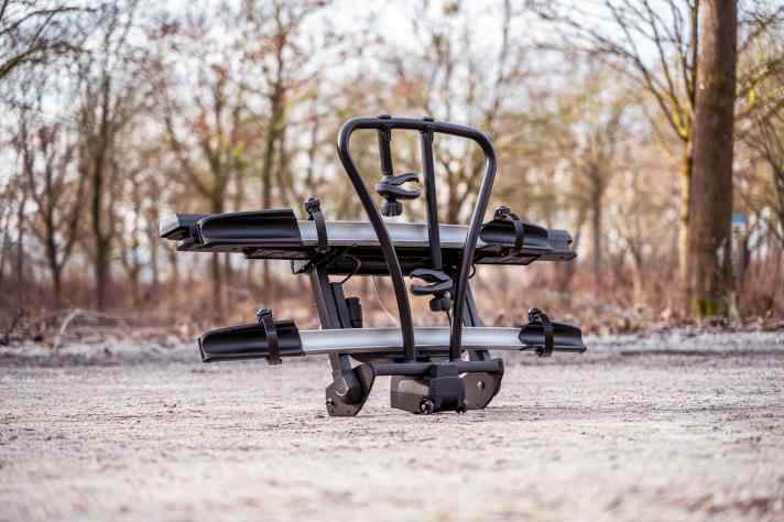 Der Yakima benötigt etwas mehr Platz in der Garage als die meisten anderen Fahrradträger