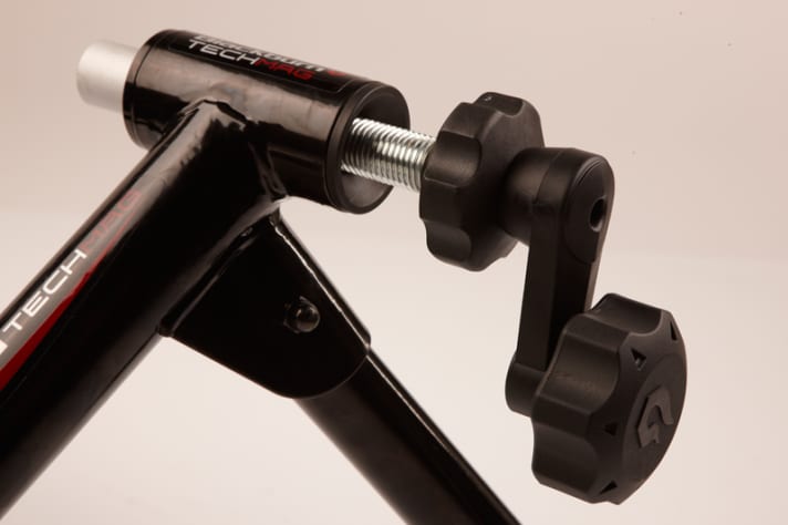   Great crank: Blackburn makes it easy to fix the rear wheel in the roller trainer 