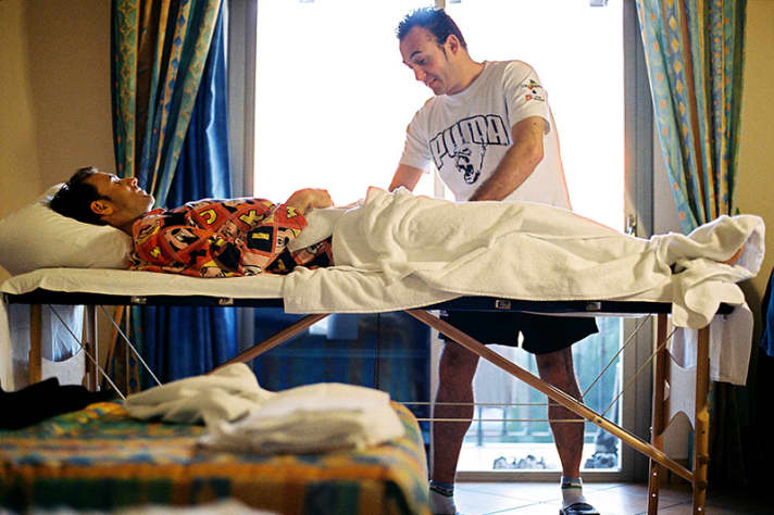 Alejandro Valverde bei Massage