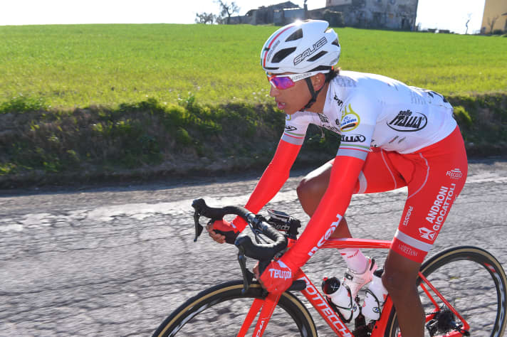 Egan Bernal started his professional career riding for the Italian team Androni Giocattoli-Sidermec 