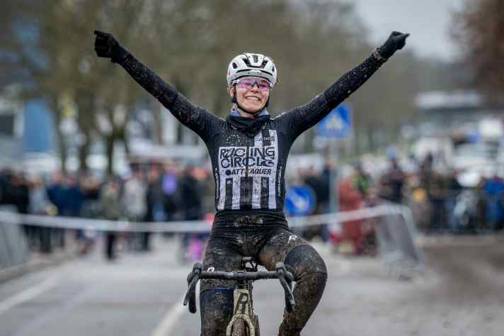 Judith Krahl celebrates as champion