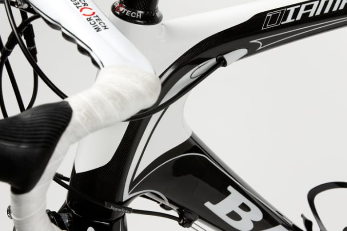   Konsequentes Finish beim Basso. Alle Anbauteile sind farblich auf das Rahmen-Set abgestimmt. 