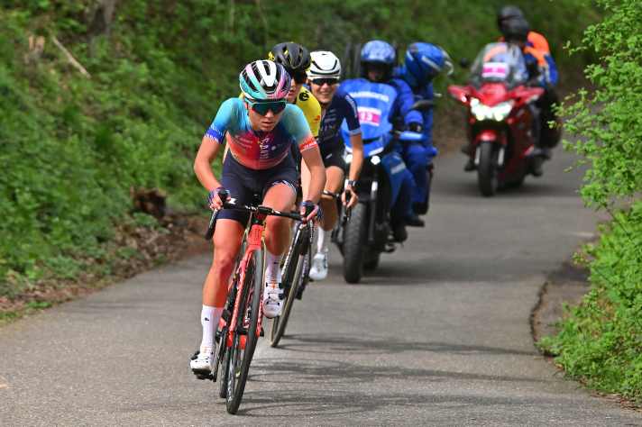 Ricarda Bauernfeind fuhr beim Amstel Gold Race ein beherztes Rennen, konnte sich letztlich aber nicht ganz für die starke Leistung belohnen.