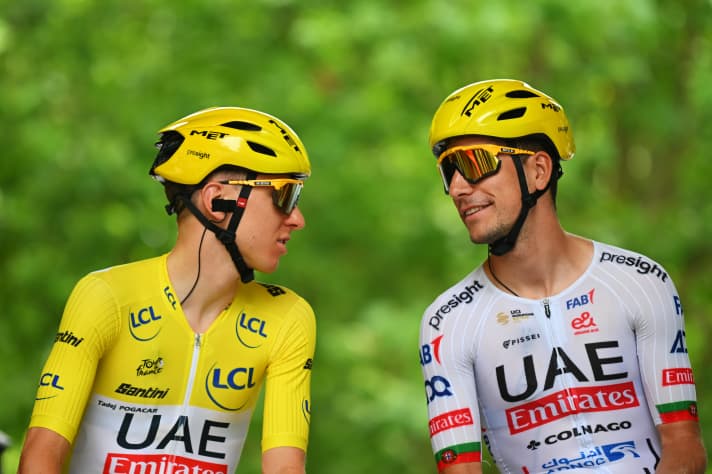 Wenn Tadej Pogačar am Start steht, ist Almeida stets an der Seite seines Kapitäns.