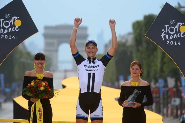 Un passé couronné de succès : Marcel Kittel a fêté 14 victoires d'étape sur le Tour de France, dont une en 2014 sur les Champs-Élysées à Paris