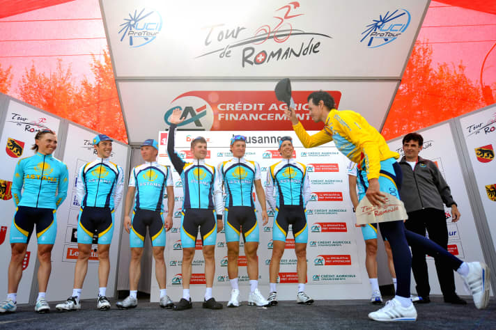 Andreas Klöden a remporté le Tour de Romandie 2008 sous le maillot de l'équipe Astana.