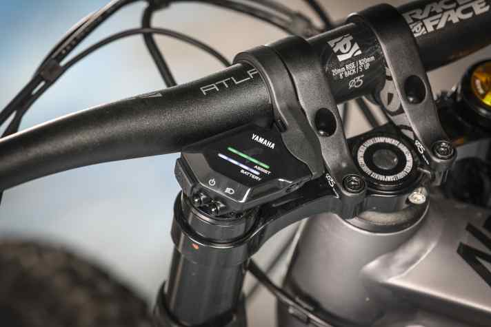 Knappe Infos zu U-Stufe und Akkustand. Das Yamaha-Display des Hybe 10.5 bleibt minimalistisch. Hier das identische Display am Haibike Nduro 8 Freeride.