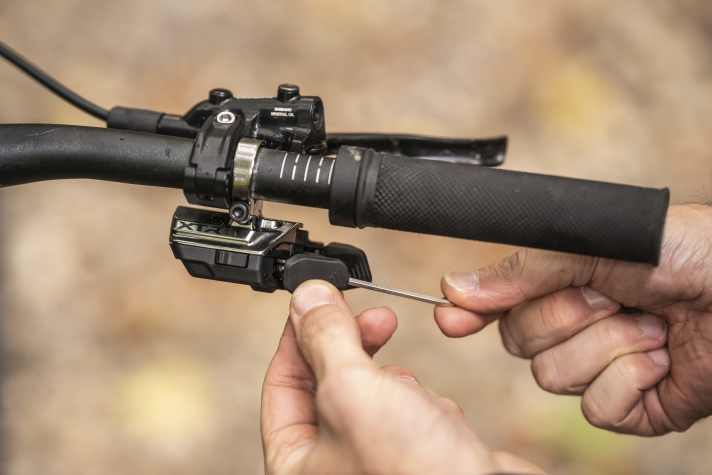 The Shimano shifter has a real mechanism, but the shifting feel is not very defined. Extensively adjustable