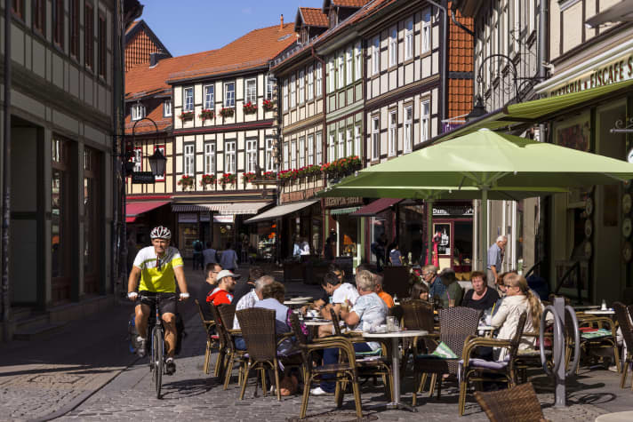 Wernigerode is also known as the "colourful town on the Harz"
