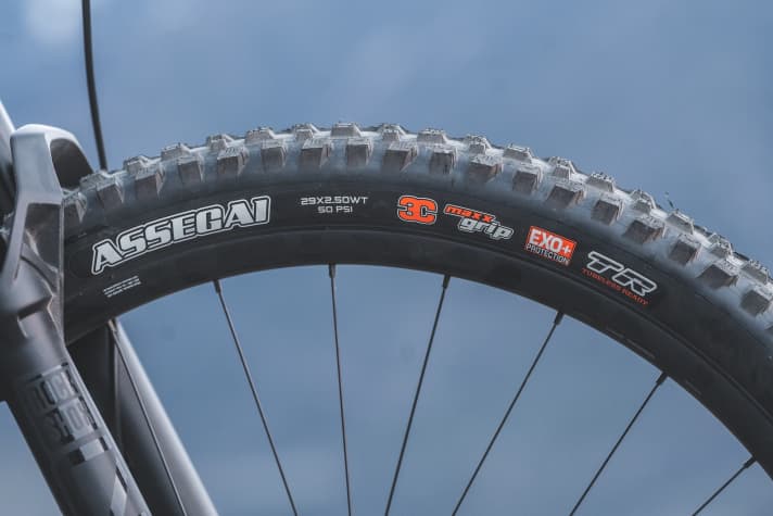 A wide tyre with a puncture-proof casing is a must for heavy bikers.