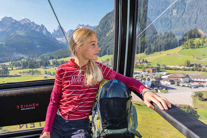 Riding a cable car on a bike? Sophie only knew that from skiing.