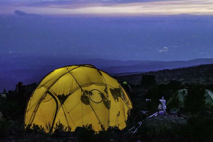 What a luxury: each participant had their own tent.