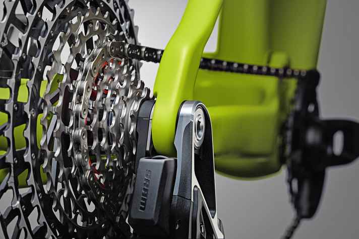 Das rot markierte Setup-Ritzel dient der Software als Einstellhilfe