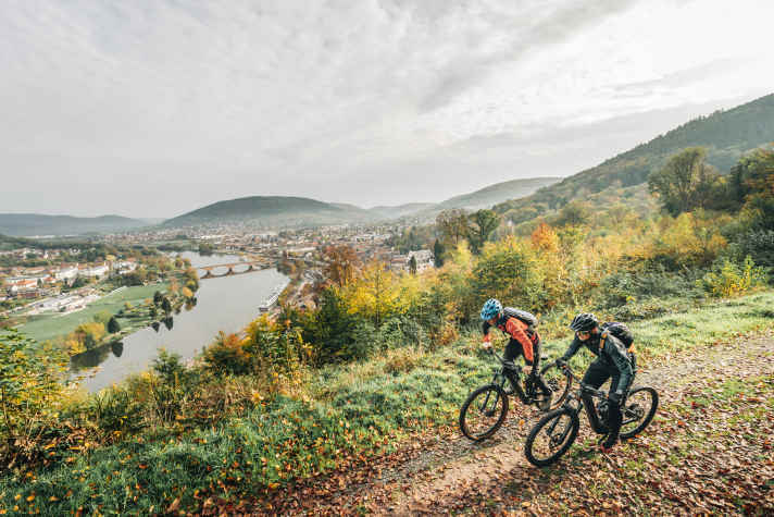 There are also trails with a view of the Main in the Odenwald. But the 150 kilometres of trails are of course more interesting.