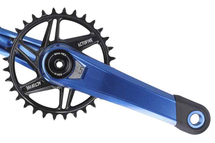 In addition to milled aluminium frames, Actofive also manufactures the Signature X Crankset from whole aluminium blocks