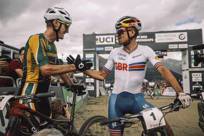 Alan Hatherly and Tom Pidcock compete against each other off-road and on the road.