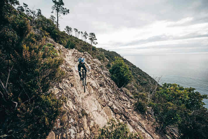 Edgy, rocky, but nice and grippy: we liked Sestri Levante as a bike spot.