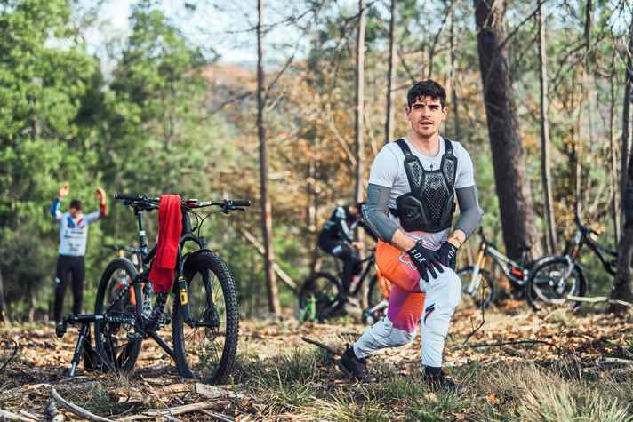 Loic Bruni shows how it's done: Start stretching after your bike session too.