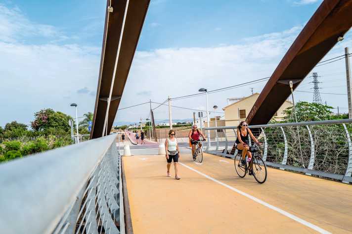 Formerly a railway line, today a perfectly developed cycle path. The Via Verde de Xurra heading north.