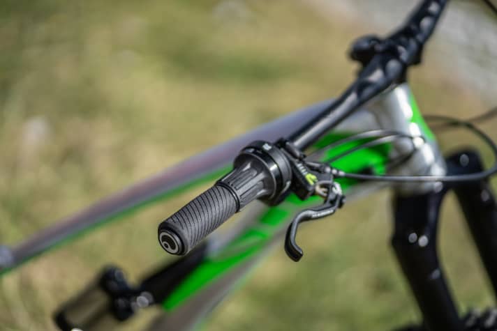 Für den Pinion Drehgriff braucht es an unserem Projektbike eine kurze Version des vollständig in Deutschland hergestellten Ergon GXR Griffs.