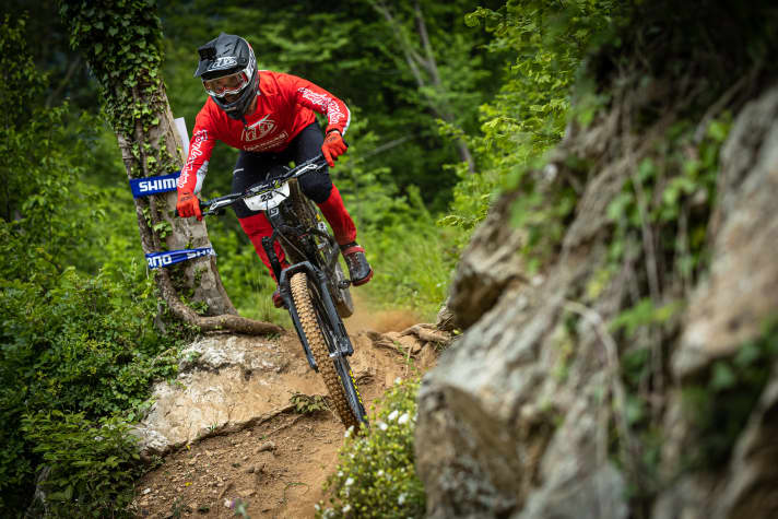 Fischi at the first EDR-E World Cup stop in Finale Ligure.