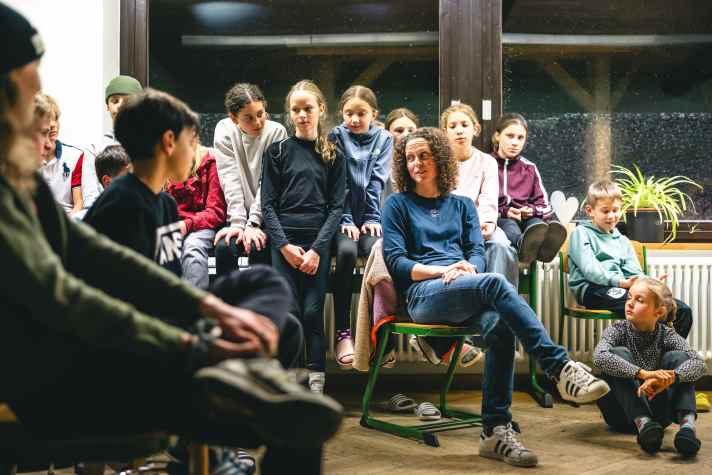 Cross-country star and Cape Epic winner Anne Terpstra answered the children's questions on topics such as competition nutrition and professional careers.