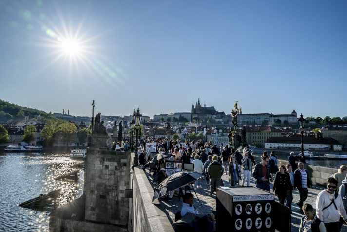 Charles Bridge is a magnet for tourists from all over the world.
