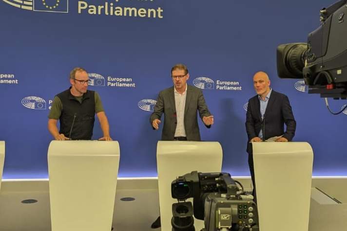 Markus Weinberg at the press conference in Strasbourg.