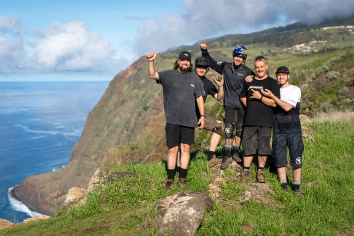 The crew: filmer, trail builder, protagonist