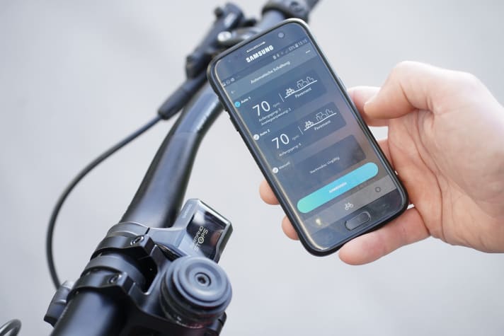 Two profiles with different automatic settings for different areas of use can be stored in the E-Tube app.