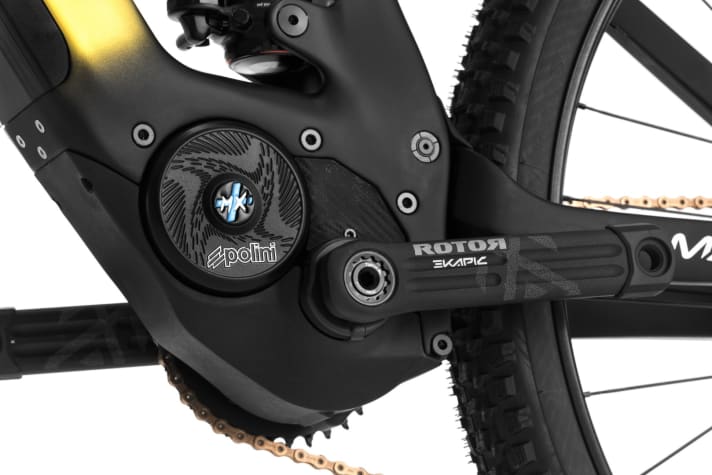 Powerful performance: With 90 Newton metres and 600 watts of peak power, the Polini E-P3+ puts most conventional drives in the shade. In terms of weight, it should be at Bosch CX level: 2950 grams.