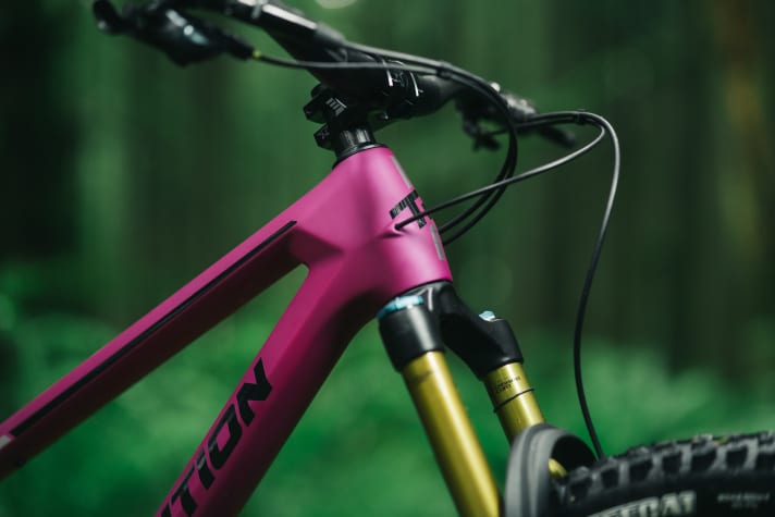 Thanks to the new head tube, the cables disappear cleanly inside the bike.