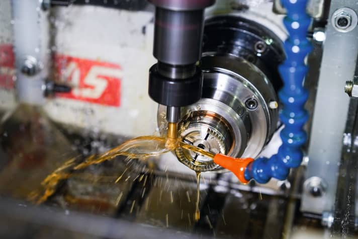 All of the company's milling machines run on biodegradable rapeseed oil. This means that they cannot run as fast, but last four times longer than usual. The rapeseed oil is recovered and reused.