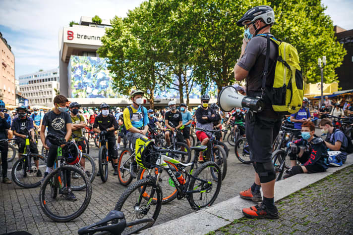   The biker demo in Stuttgart at the beginning of September. The wish: Legal biking in Stuttgart's forests.