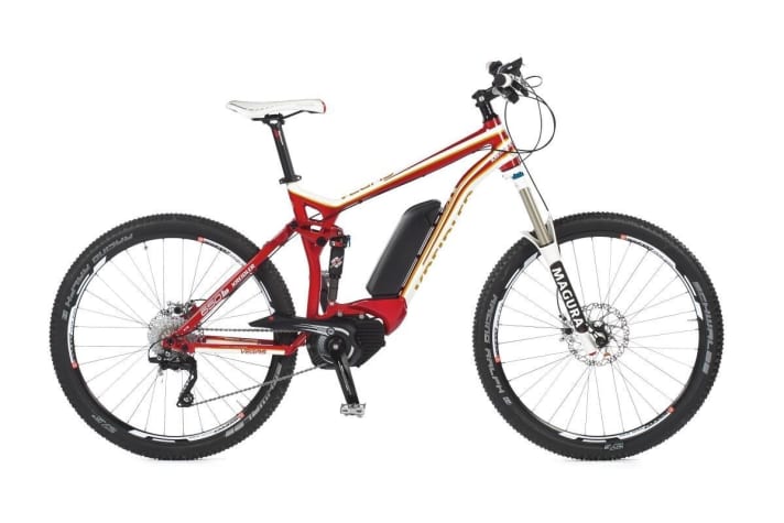 All-mountain bikes are E-MTB full-suspension bikes with up to 150 mm travel.