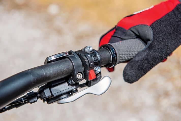  The assist selector and push assist (red) are kept small and compact on the BionX.