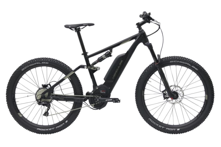   The top model of the Bosch version comes with a Rock Shox Yari suspension fork and deluxe shock. Hercules also bolts a number of carbon parts onto the NOS FS CX Pro for 5200 euros.