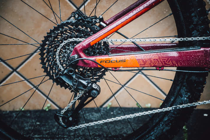   The 1x8 gears of the EX1 drivetrain from Sram take some getting used to with their large gear steps.