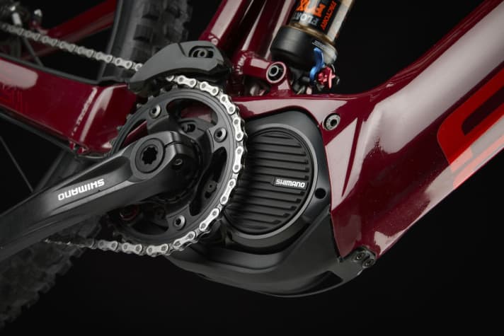   Shimano's Steps E8000 drive is very powerful. The variable trail mode is particularly impressive in off-road use.