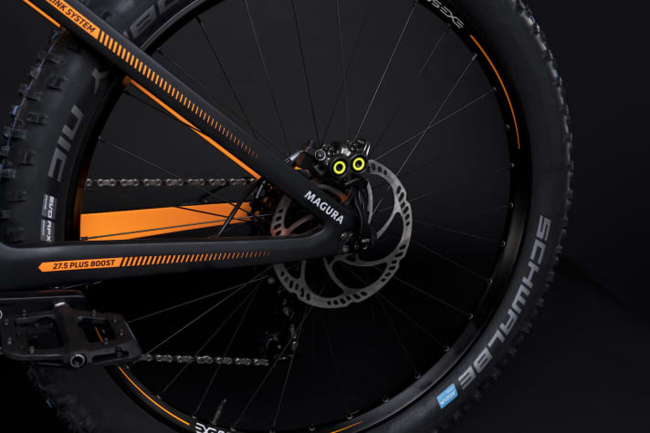   Magura's MT7 with 203-millimetre discs on the front and rear wheels are designed to keep the powerful bike in check.