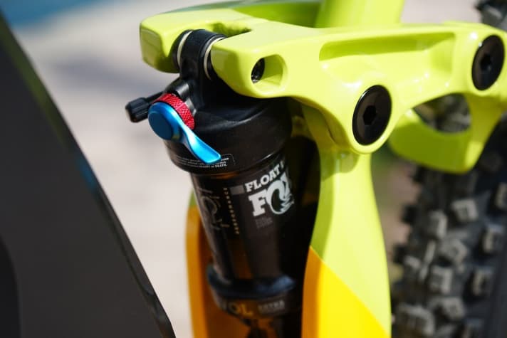   The platform lever on the Fox shock keeps the rear end quiet, which improves the climbing characteristics.