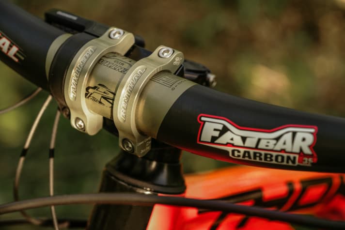   Noble equipment: A carbon cockpit from Renthal is designed to reduce weight without sacrificing stability.