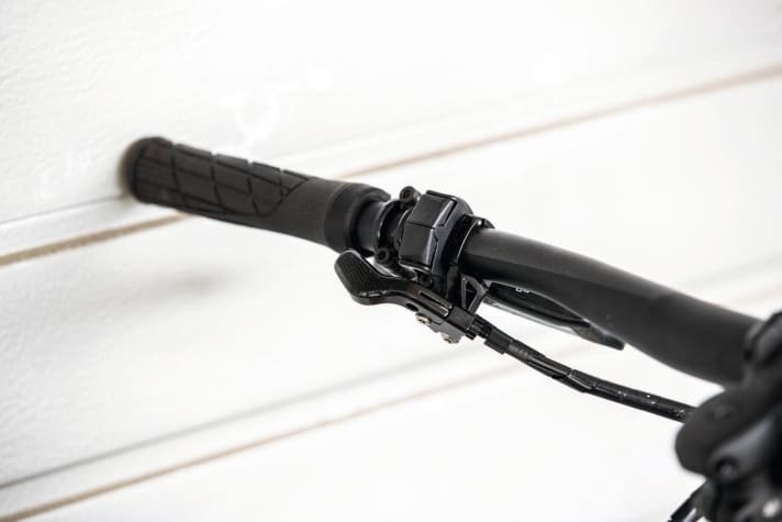   Der neue Shimano E7000 Shifter: Wie viele andere auch, setzt Bergamont ab 2019 auf die minimalistische Bedieneinheit der Japaner. 