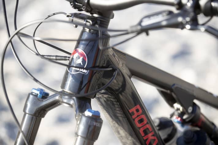   The welded seams reveal the aluminium frame, which is intended to make the Rocky bike affordable.