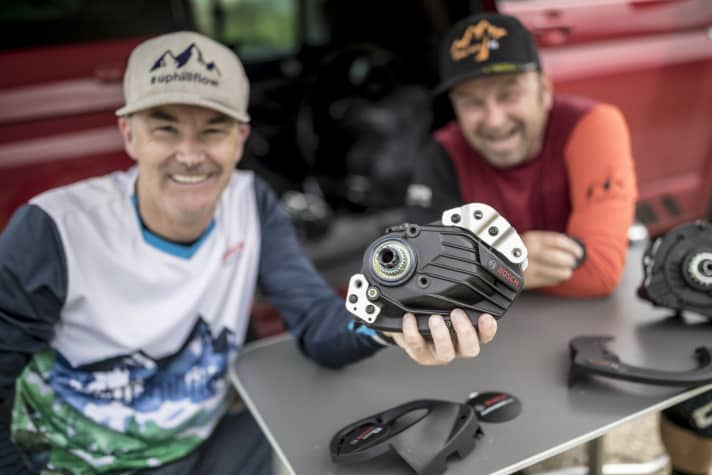   Drei Jahre Entwicklungszeit: Bosch ebike Systems CEO Claus Fleischer und Cheftester Stefan Schlie präsentieren stolz ihr neues Baby.