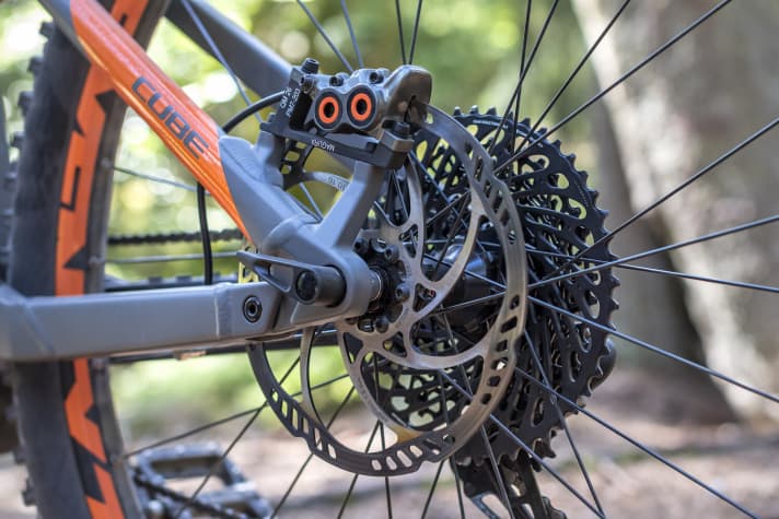   Apart from the single-speed model, all variants also have 200 mm brake discs on the rear wheel. Solid four-piston brakes are standard anyway.